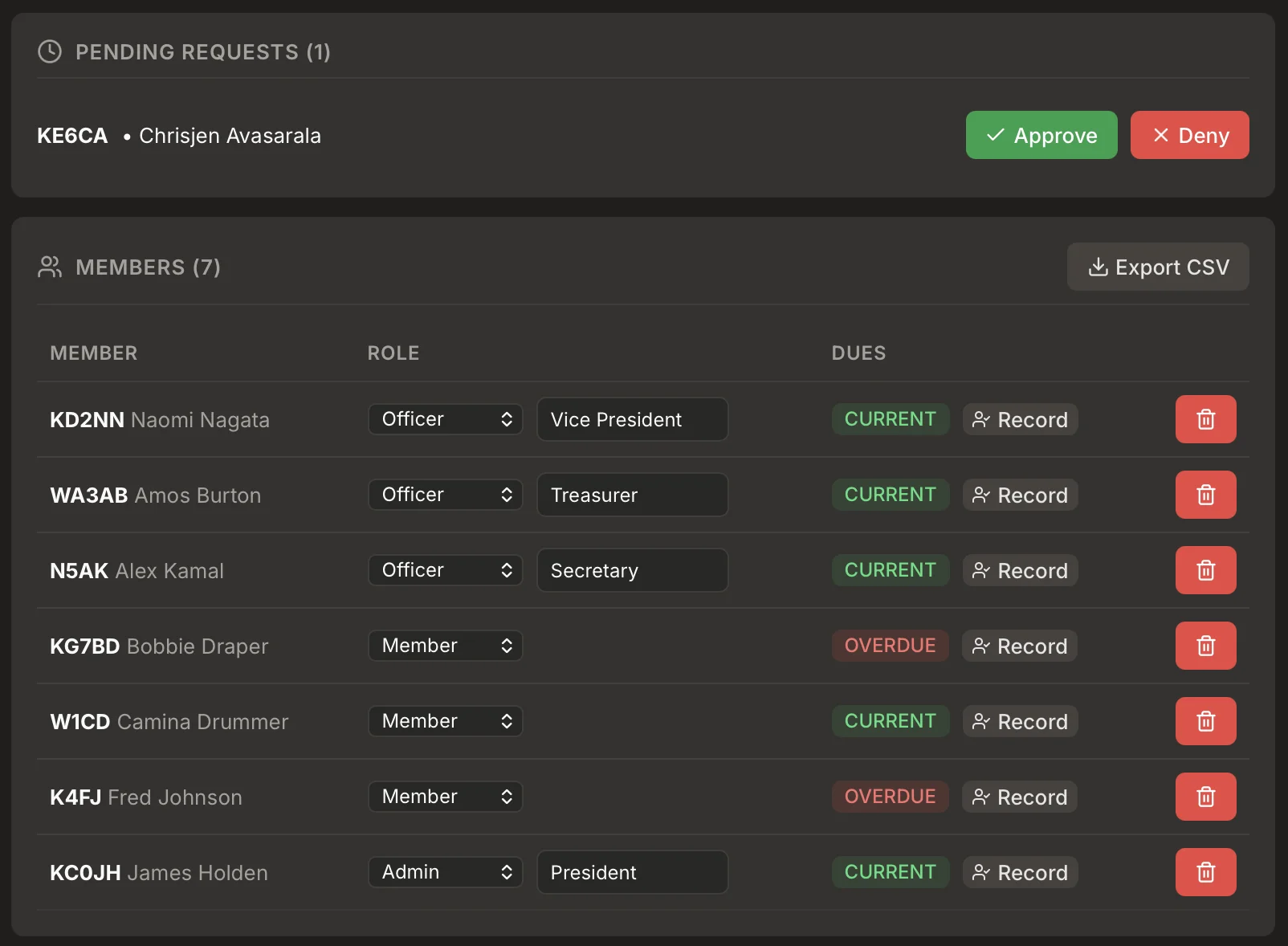 Groundwave member management with roles